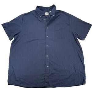 ROWM Men XXL Blue Speckled Short Sleeve Button Down Shirt Cotton Casual